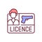 Gun license RGB color icon