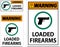 Gun Owner Sign Warning, Loaded Firearms