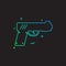 gun pistol police weapon icon vector design