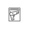 Gun in plastic packet outline icon