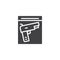 Gun in plastic packet vector icon