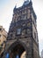 Gun power tower historical in prague , Czech Republic destination travel old heritage style.