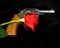 Gun with a red rose