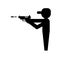 gun shooting icon. Trendy gun shooting logo concept on white background from army and war collection
