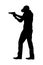 Gun shooting instructor silhouette vector