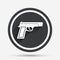 Gun sign icon. Firearms weapon symbol.