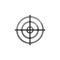 Gun target hand drawn outline doodle icon.