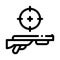 Gun Targeting Icon Vector Outline Illustration