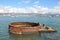 Gun turret at the USS Arizona Memorial at Pearl Harbor, Hawaii