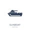 gunboat icon. Trendy flat vector gunboat icon on white background from Nautical collection