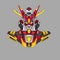 Gundam warrior Ninja costum robotic design with modern illustration concept style for mascot erfect for T-Shirt Design, Sticker,