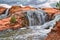 Gunlock Falls State Park Reservoir waterfall views, Utah by St George. 2023 record snowpack spring run off