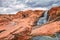 Gunlock Falls State Park Reservoir waterfall views, Utah by St George. 2023 record snowpack spring run off