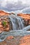 Gunlock Falls State Park Reservoir waterfall views, Utah by St George. 2023 record snowpack spring run off