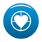 Gunpoint heart icon blue vector