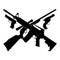 Guns Pistols and Crossed Rifles Isolated Vector Illustration