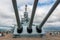 Guns on rear end of The USS Alabama Battleship at the Memorial Park in Mobile Alabama USA