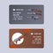 Guns and vinchesters store or shop set of business cards vector illustration. Automatic weapons, machine, pistolsrifle