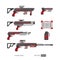 Guns for virtual reality system. Video game weapons set