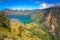 Gunung Rinjani caldera lake from above