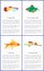 Guppy Gold and Swordtail Fishes Vector Posters