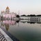 Gurdwara Bangla Sahib is the most prominent Sikh Gurudwara, Bangla Sahib Gurudwara inside view during evening time in New Delhi,
