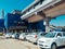 Gurgaon, India - 08-February-2020 : Guru Dronacharya metro station near Global Business Park