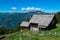 Gurglitzen - Wooden cottage with panoramic view of majestic mountain peaks of Carnic and Julian Alps. Idyllic hiking trail