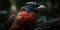 Gurney Pitta bird on floral blurry background. Generative AI