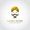 Guru icon logo template. Luxury color gold. head concept iconic. Vector Illustrator eps.10