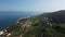 GURZUF, CRIMEA - Aerial Panoramic view on Gurzuf bay. Yalta region, the South coast of Crimea peninsula