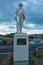 Gustave Flaubert statue at Touques river in Trouville in Calvados Normandy France