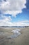 Gustavus beach at low tide with clouds