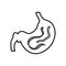 Gut parasites doodle, hand drawn vector doodle illustration of worm parasites inside the stomach