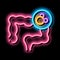 gut in stomach neon glow icon illustration