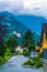 Gutenberg Castle in the Principality Liechtenstein viewed from a street below...IMAGE