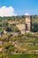 Gutenfels Castle on hillside along the Rhine River in Germany