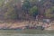 GUWAHATI, INDIA - JANUARY 31, 2017: People at Peacock (Umananda) island in Brahmaputra river near Guwahati, Ind