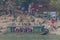 GUWAHATI, INDIA - JANUARY 31, 2017: People at Peacock Umananda island in Brahmaputra river near Guwahati, Ind