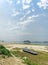 Guwahati, India - March 19, 2020: Umananda ghat view near the banks Brahmaputra river in guwahati, India.