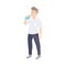 Guy Drinking Clean Water from Plastic Bottle, Man Quenching Thirst at Hot Summer Weather, Healthy Lifestyle Concept