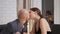 Guy and a girl kiss on a romantic date. Flirtation. Relationships. Young couple