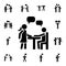 Guy, girl, table, talk flat vector icon in People talk pack