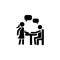 Guy, girl, table, talk icon. Simple glyph, flat vector of People talk icons for UI and UX, website or mobile application