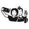 Guy with a girl take a selfie icon, simple style