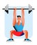 Guy lifting barbell flat vector illustration