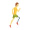 Guy Running With Artificial Leg, Young Person With Disability Overcoming The Injury Living Full Live Vector Illustration