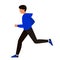 Guy runs fast. Man Jogging. A young man in sportswear engaged in sports