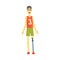 Guy In Sportive Outfit With Artificial Leg, Young Person With Disability Overcoming The Injury Living Full Live Vector