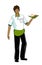 Guy in waiter uniform illustration